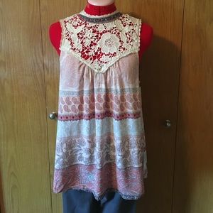 O'Neill High-Neck Peasant Tank Top